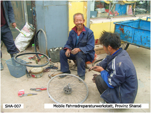 Mobile Fahrradreparaturwerkstatt, Provinz Shanxi