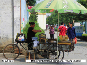 Mobiler Imbissstand, Hanzhong, Provinz Shaanxi