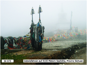 Gebetsfahnen auf 4100 Metern Seehöhe, Provinz Sichuan
