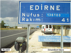 Ortseinfahrt Edirne